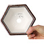 Hexagonal brown metallic, crystal glaze bonsai pot by Heian Senzan - 140 x 140 x 75 mm