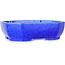 Ovale donkerblauwe bonsaipot met kristalglazuur van Heian Senzan - 161 x 132 x 50 mm