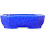 Ovale donkerblauwe bonsaipot met kristalglazuur van Heian Senzan - 161 x 132 x 50 mm