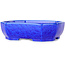Vaso bonsai ovale blu scuro, smaltato in cristallo di Heian Senzan - 161 x 132 x 50 mm