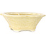 Mokko off-white, crystal glaze bonsai pot by Heian Senzan - 155 x 140 x 50 mm