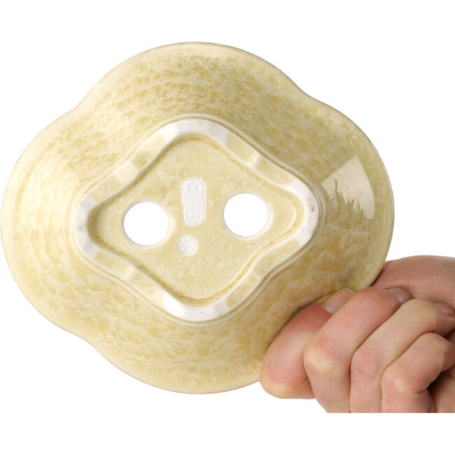 Pot à bonsaï Mokko blanc cassé à glaçure cristalline par Heian Senzan - 155 x 140 x 50 mm