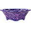 Mokko paarse bonsai pot met kristalglazuur van Heian Senzan - 155 x 140 x 50 mm