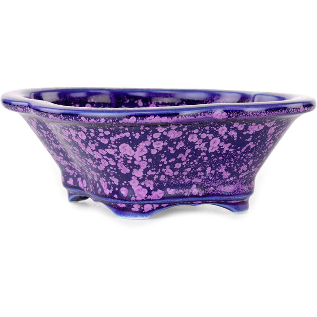 Pot à bonsaï Mokko violet à glaçure cristalline par Heian Senzan - 155 x 140 x 50 mm