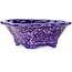 Mokko paarse bonsai pot met kristalglazuur van Heian Senzan - 155 x 140 x 50 mm