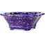 Mokko paarse bonsai pot met kristalglazuur van Heian Senzan - 155 x 140 x 50 mm