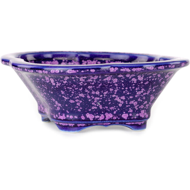 Maceta para bonsái con esmalte de cristal morado Mokko de Heian Senzan - 155 x 140 x 50 mm