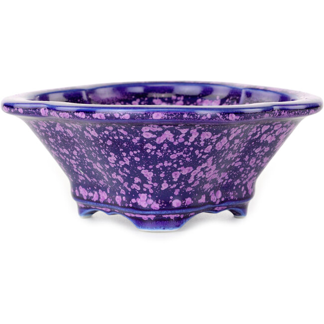 Maceta para bonsái con esmalte de cristal morado Mokko de Heian Senzan - 155 x 140 x 50 mm