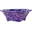 Mokko purple, crystal glaze bonsai pot by Heian Senzan - 155 x 140 x 50 mm