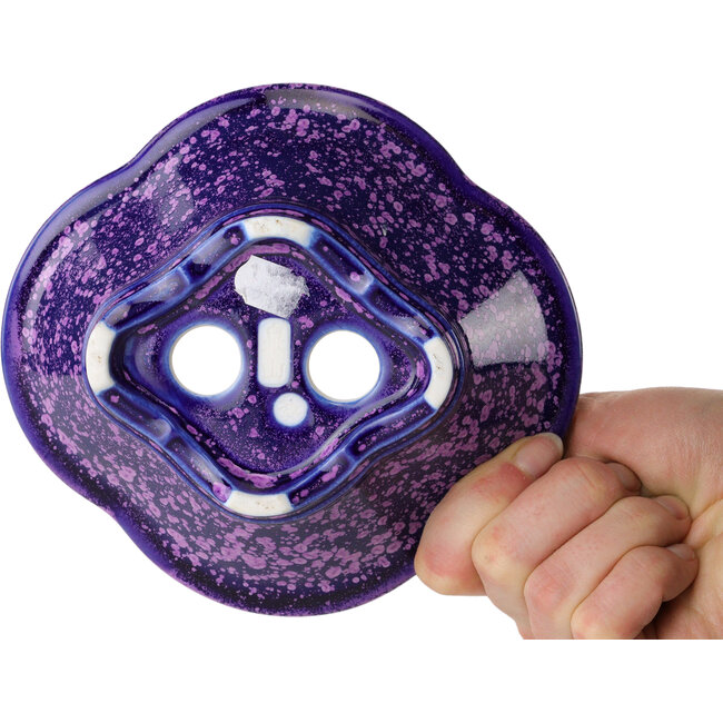 Pot à bonsaï Mokko violet à glaçure cristalline par Heian Senzan - 155 x 140 x 50 mm