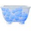 Pot à bonsaï carré bleu clair à glaçure cristalline par Heian Senzan - 133 x 133 x 80 mm