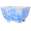 Pot à bonsaï carré bleu clair à glaçure cristalline par Heian Senzan - 133 x 133 x 80 mm