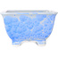 Square light blue, crystal glaze bonsai pot by Heian Senzan - 133 x 133 x 80 mm