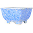 Square light blue, crystal glaze bonsai pot by Heian Senzan - 133 x 133 x 80 mm