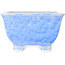 Pot à bonsaï carré bleu clair à glaçure cristalline par Heian Senzan - 133 x 133 x 80 mm