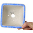 Square light blue, crystal glaze bonsai pot by Heian Senzan - 133 x 133 x 80 mm