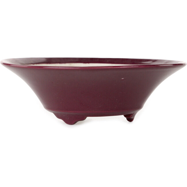 Pot à bonsaï rond bordeaux de Seifu - 120 x 120 x 40 mm