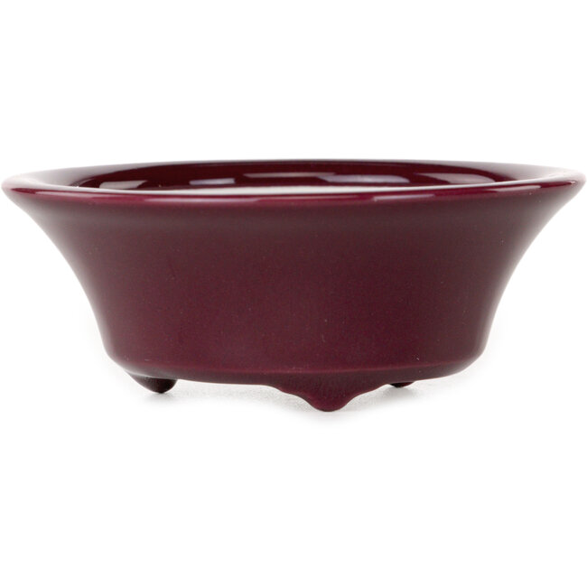 Pot à bonsaï rond en forme d'aubergine de Seifu - 85 x 85 x 35 mm