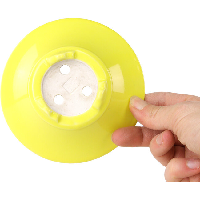 Round yellow bonsai pot by Seifu - 118 x 118 x 38 mm