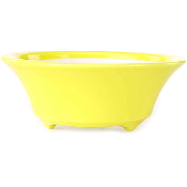 Maceta redonda amarilla para bonsái de Seifu - 85 x 85 x 35 mm