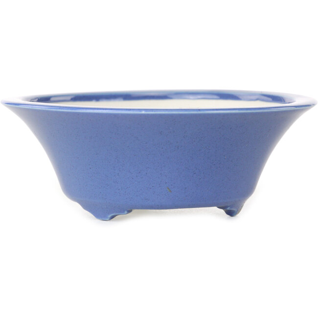 Round blue bonsai pot by Seifu - 120 x 120 x 48 mm