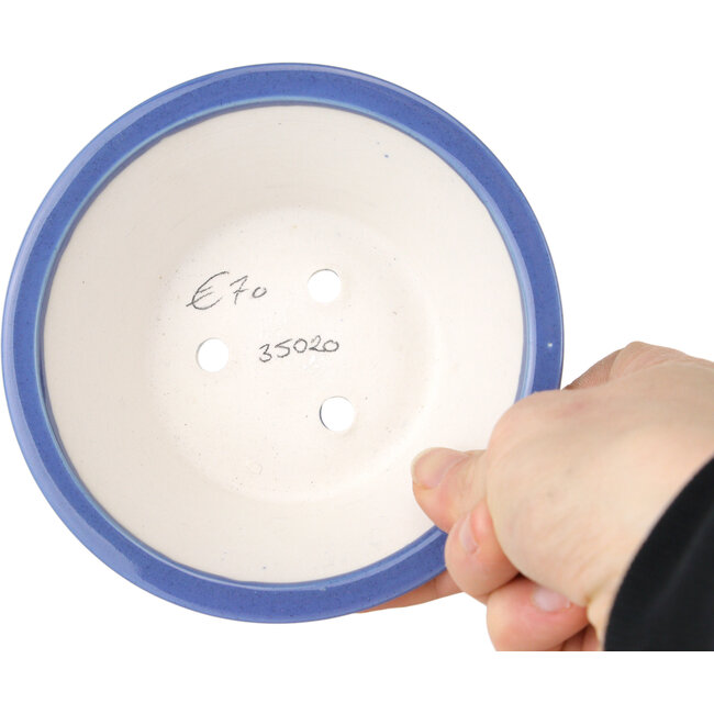 Ronde blauwe bonsaipot van Seifu - 120 x 120 x 48 mm