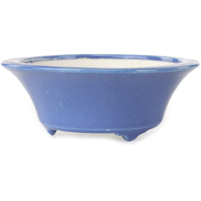 Round blue bonsai pot by Seifu - 85 x 85 x 35 mm