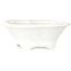 Mokko witte bonsai pot met kristalglazuur van Heian Senzan - 155 x 140 x 50 mm