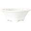 Mokko white, crystal glaze bonsai pot by Heian Senzan - 170 x 160 x 58 mm