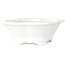 Mokko white, crystal glaze bonsai pot by Heian Senzan - 170 x 160 x 58 mm