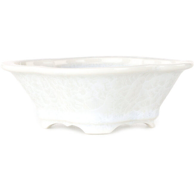 Bonsai-Topf „Mokko white“ mit Kristallglasur von Heian Senzan – 170 x 160 x 58 mm