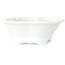 Mokko witte bonsai pot met kristalglazuur van Heian Senzan - 170 x 160 x 58 mm
