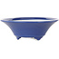 Round dark blue bonsai pot by Seifu - 120 x 120 x 40 mm