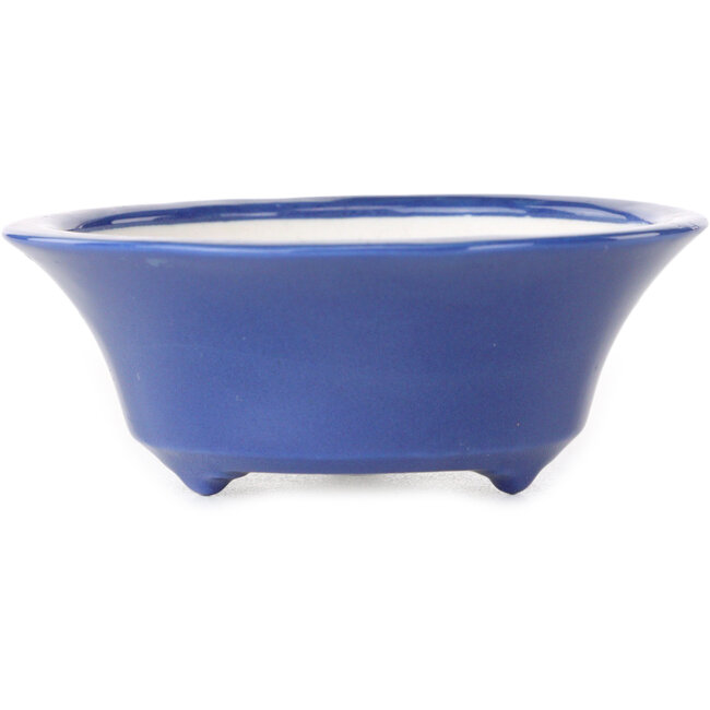 Round dark blue bonsai pot by Seifu - 85 x 85 x 35 mm