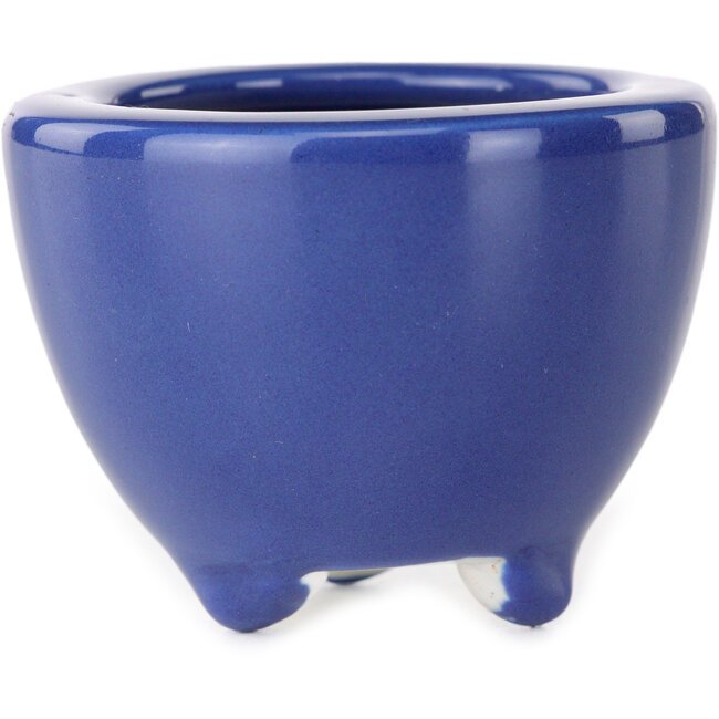 Pot à bonsaï rond bleu foncé de Seifu - 58 x 58 x 43 mm