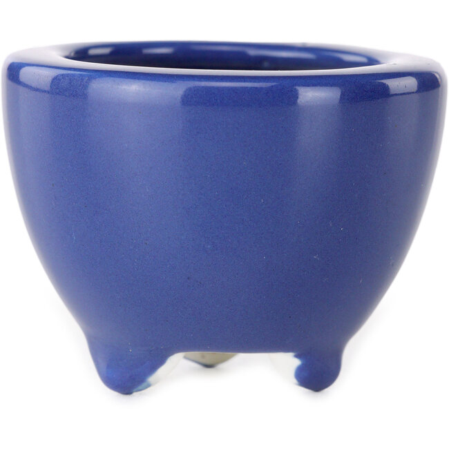 Vaso bonsai rotondo blu scuro di Seifu - 58 x 58 x 43 mm