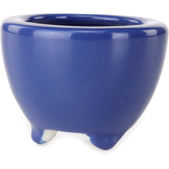 Vaso bonsai rotondo blu scuro di Seifu - 58 x 58 x 43 mm