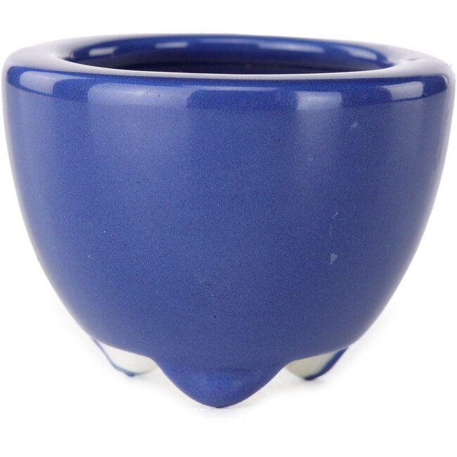 Pot à bonsaï rond bleu foncé de Seifu - 58 x 58 x 43 mm