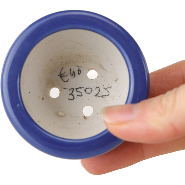Pot à bonsaï rond bleu foncé de Seifu - 58 x 58 x 43 mm