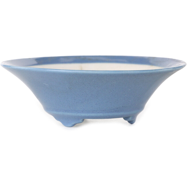 Round light blue bonsai pot by Seifu - 120 x 120 x 40 mm