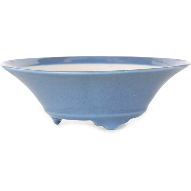 Round light blue bonsai pot by Seifu - 120 x 120 x 40 mm