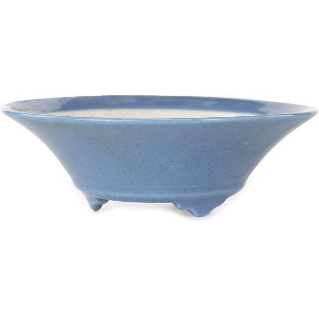 Runder, hellblauer Bonsai-Topf von Seifu – 120 x 120 x 40 mm