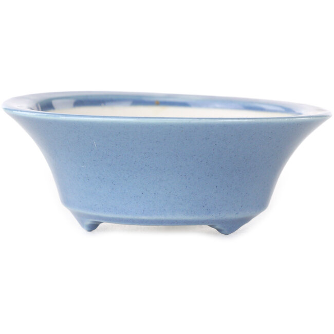 Round light blue bonsai pot by Seifu - 85 x 85 x 35 mm