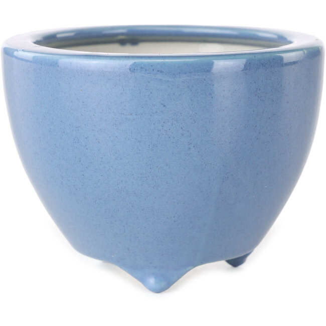 Vaso bonsai rotondo azzurro di Seifu - 87 x 87 x 68 mm