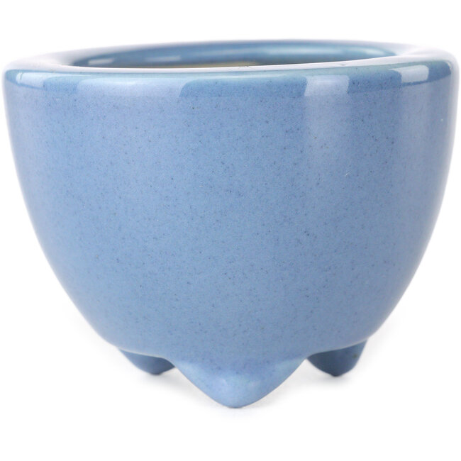 Round light blue bonsai pot by Seifu - 58 x 58 x 43 mm