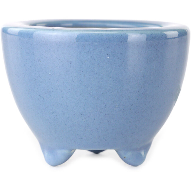 Round light blue bonsai pot by Seifu - 58 x 58 x 43 mm