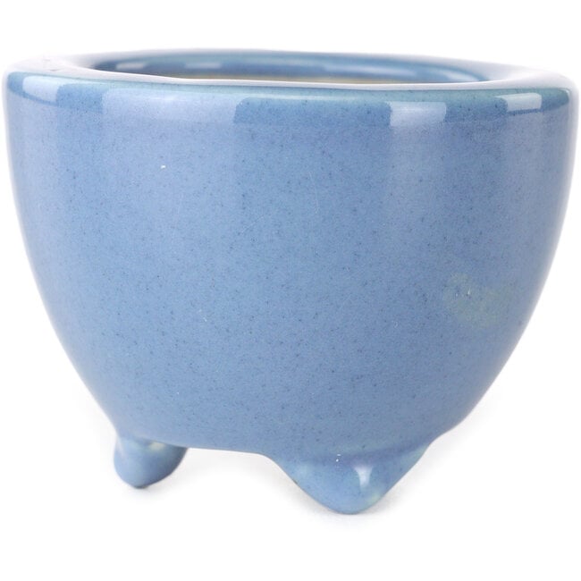 Round light blue bonsai pot by Seifu - 58 x 58 x 43 mm