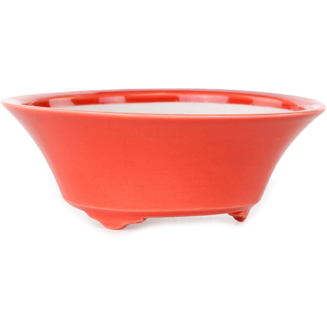 Ronde rode bonsaipot van Seifu - 120 x 120 x 48 mm