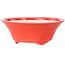 Vaso bonsai rotondo rosso di Seifu - 120 x 120 x 48 mm