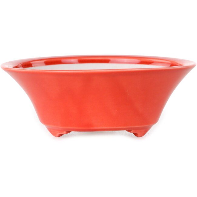 Vaso bonsai rotondo rosso di Seifu - 120 x 120 x 48 mm